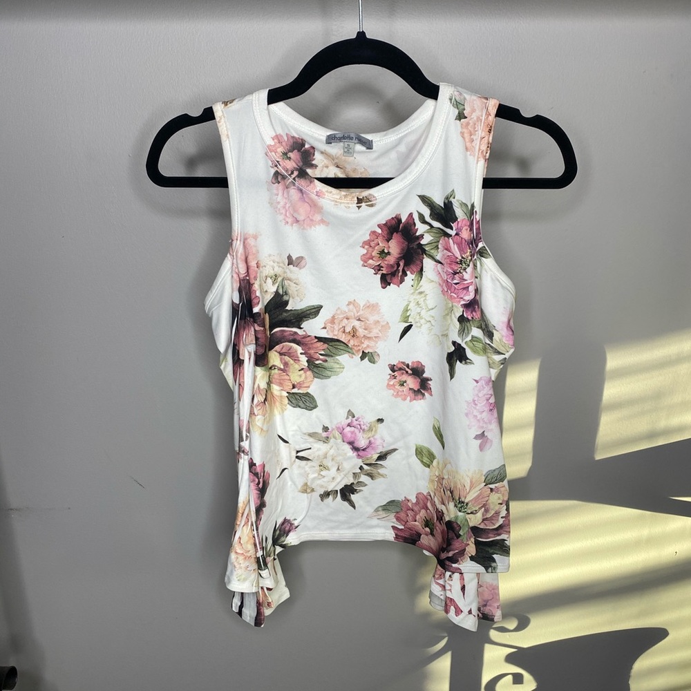 Charlotte Russe Flare Sleeve Flora Top